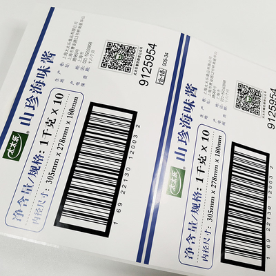 Imprimante claire Paper de vinyle de BOPP de labels de code barres au détail fait sur commande ovale de Code QR CMYK