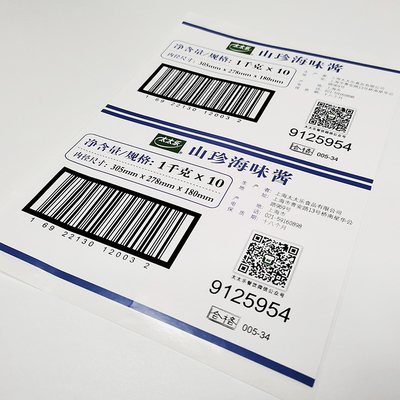 Labels inaltérables au détail brillants de sécurité de vinyle d'espace libre de BOPP de papier imprimable d'autocollant