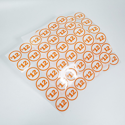 Labels adhésifs d'autocollant de cercle des labels BOPP du prix à payer au détail fait sur commande brillant CMYK de film