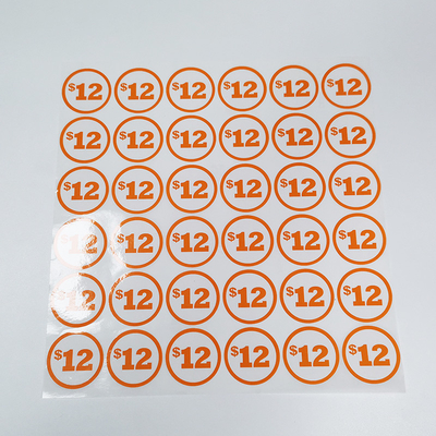 Labels adhésifs d'autocollant de cercle des labels BOPP du prix à payer au détail fait sur commande brillant CMYK de film