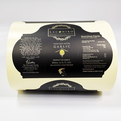Autocollant imprimable imperméable de vinyle de Matt Lamination Sticky Food Labels Olive Oil BOPP