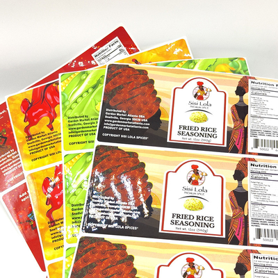 Le vernissage du produit alimentaire marque BOPP les feuilles imprimables d'étiquette adhésive