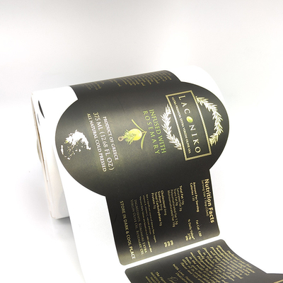 Le vin adhésif rectangulaire marque le film argenté d'or gravent les labels en refief imprimés de bouteille de vin