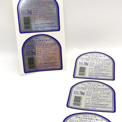 Labels adhésifs adhésifs gravants en refief de bouteille de vin de Pantone CMYK de labels de vin