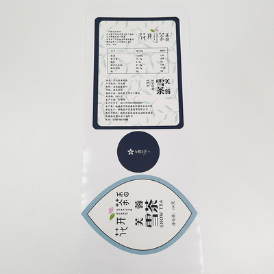 Les labels CMYK de bouteille de boisson de Pantone ont découpé Juice Bottle Sticker avec des matrices