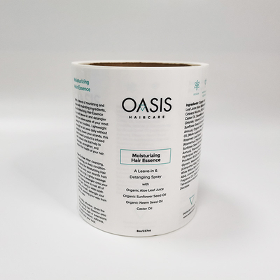 La bouteille cosmétique de papier d'auto-collant marque CMYK le label blanc les produits cosmétiques