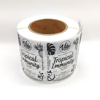 Les labels cosmétiques imperméables de vernissage UV ont compensé les autocollants transparents givrés de vinyle