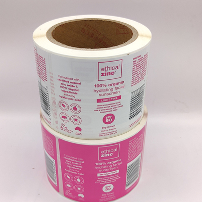 Le cosmétique imperméable stratifié brillant marque le maquillage de CMYK le label blanc