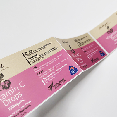 Label pharmaceutique démontable imprimant des labels de bouteille de vitamine de CMYK