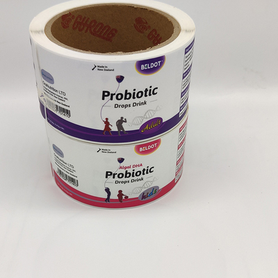 Le pot de Pharma de produits pharmaceutiques de label d'ANIMAL FAMILIER de BOPP marque l'adhésif démontable