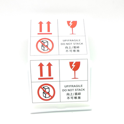 Les autocollants permanents d'étiquette de mise en garde imperméabilisent les labels de empaquetage fragiles de 60 x de 50mm