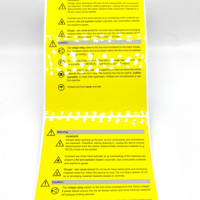 Papier industriel d'autocollant de précaution de Matte Adhesive Anti Static Label CMYK