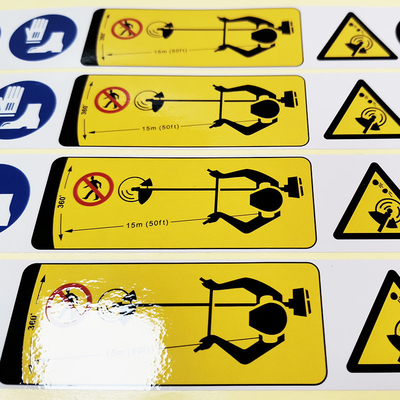Autocollants dangereux de signe de risque rectangulaire des autocollants CMYK d'étiquette de mise en garde de film de BOPP