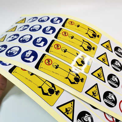 Étiquette de mise en garde rectangulaire de sécurité des autocollants réfléchissants faits sur commande BOPP d'impression offset
