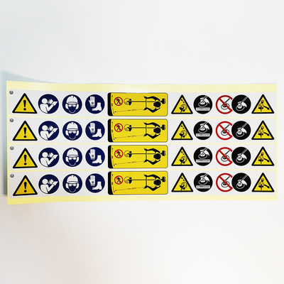 Étiquette de mise en garde rectangulaire de sécurité des autocollants réfléchissants faits sur commande BOPP d'impression offset
