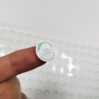 Labels destructifs de vinyle de bourreur de degré de sécurité coquille d'oeuf évidente ronde de labels de petite
