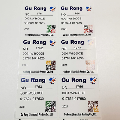 BOPP filme des données variables marque imprimer le label rectangulaire ovale de code de Qr